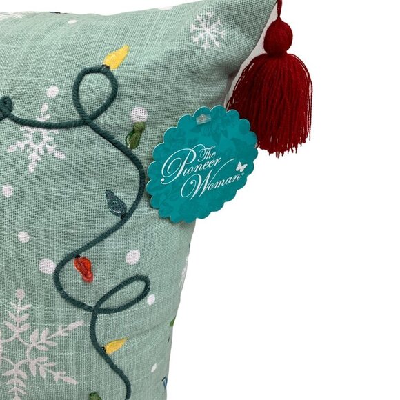 The Pioneer Woman Decorative Holiday Throw Pillow Western Cowboy Boot 18" x 18" - Picture 4 of 8